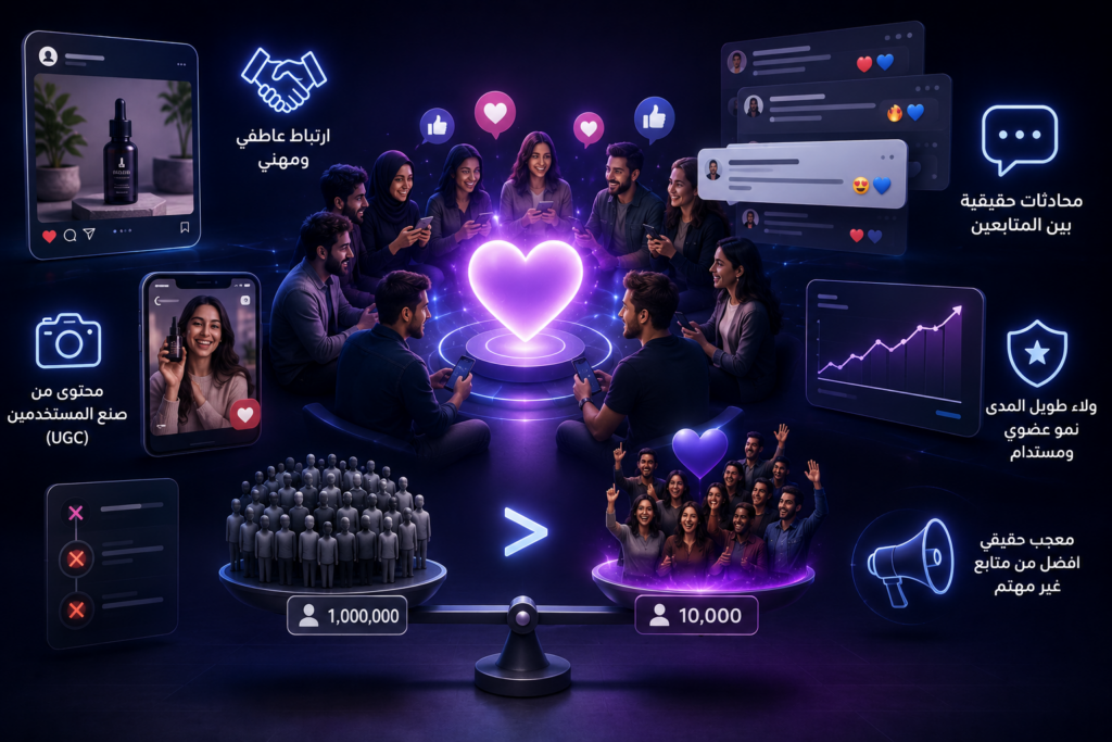 شركة إدارة منصات التواصل الاجتماعي في السعودية. نُدير حساباتك على إنستجرام، تيك توك، سناب شات، X وLinkedIn باستراتيجية مدروسة تبني مجتمعاً رقمياً وفياً حول علامتك التجارية. احجز استشارة مجانية الآن.