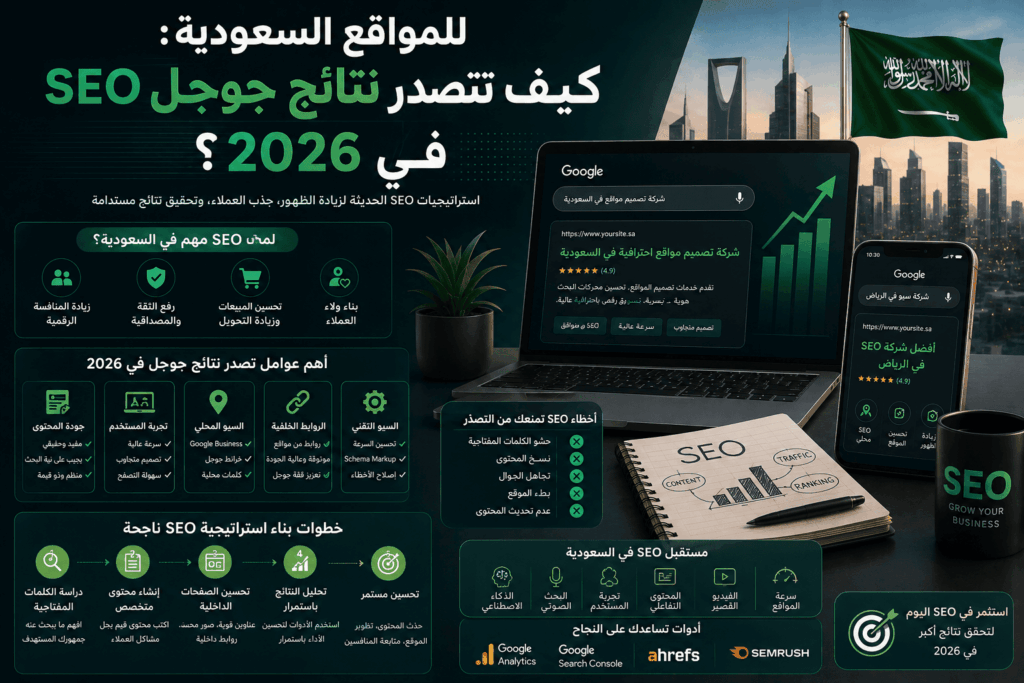 للمواقع السعودية : كيف تتصدر نتائج جوجل SEO في 2026؟