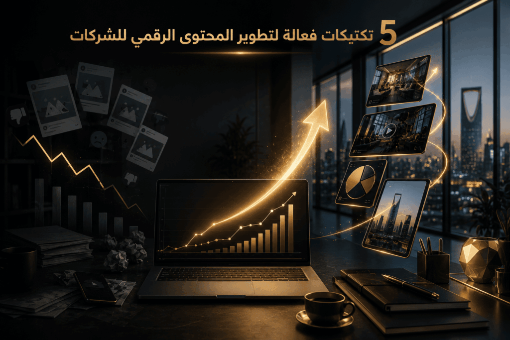 تطوير المحتوى الرقمي للشركات : 5 تكتيكات لإنقاذ حساباتك من الركود والتكرار