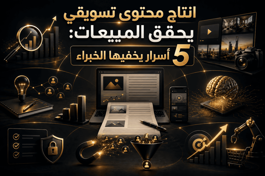 انتاج محتوى تسويقي يحقق المبيعات: 5 أسرار يخفيها الخبراء
