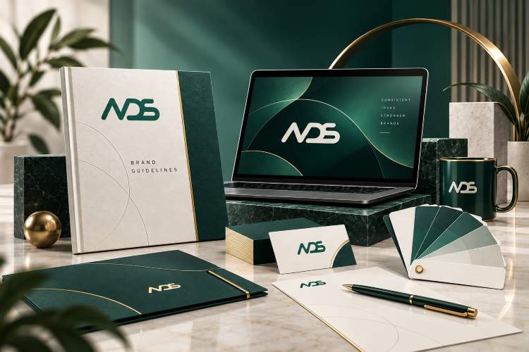 شركة تصميم الهوية البصرية والبراندينج في السعودية. نُصمم شعارات احترافية، هويات تجارية متكاملة، وملفات شركات تعريفية تمنح علامتك حضوراً يسبق منافسيك.